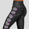 Graffiti Smiley Dark Gray Marble Yoga Leggings – Lightweight High-Waist Streetwear & Lounge Activewear
