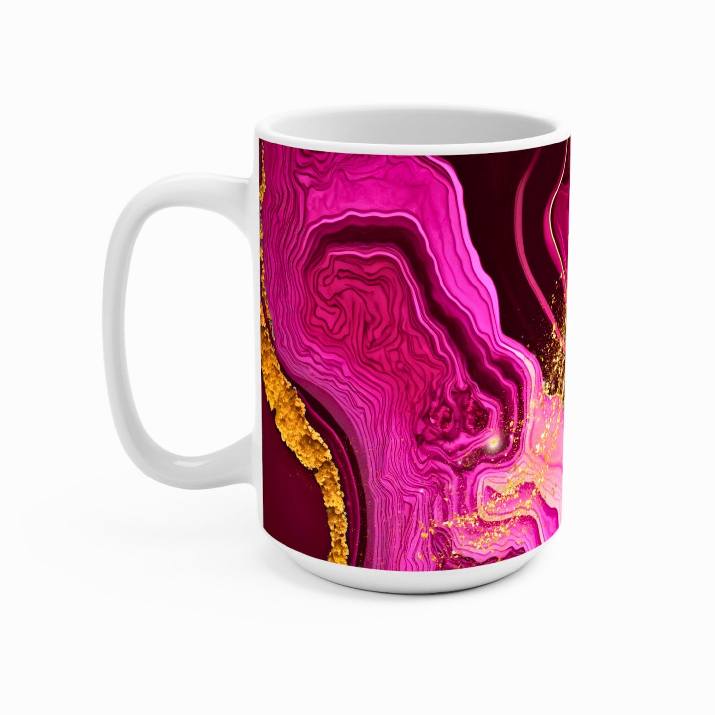 BIG SIPPER - Pink Marble Whimsical Glow Mug – 15oz Statement