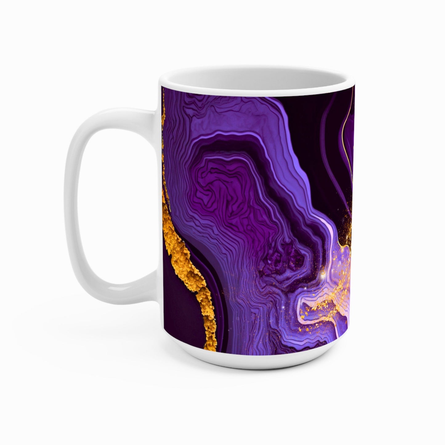 BIG SIPPER - Purple Marble Whimsical Glow Mug – 15oz Statement