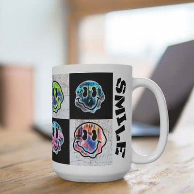 BIG SIPPER - Colorful Graffiti Smiley Face Mug - 15oz Statement
