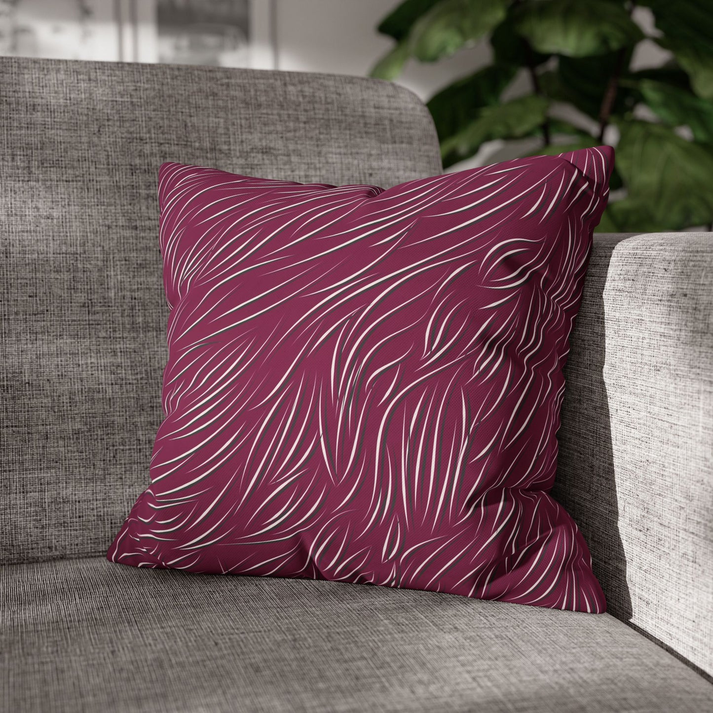 Animal Fur Design Pillowcase - Bright Pink