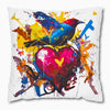 Graffiti Bird Love Pillowcase – Color Splash Design - White