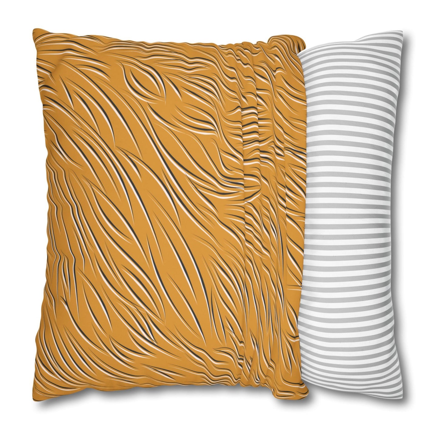 Animal Fur Design Pillowcase - Light Orange