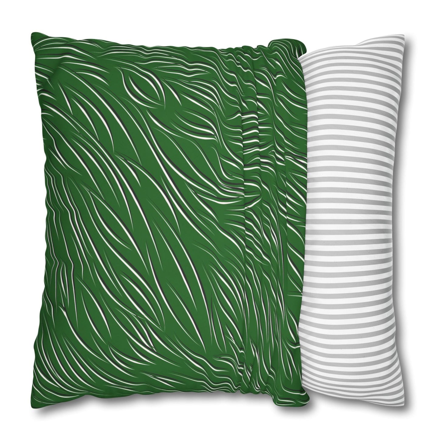 Animal Fur Design Pillowcase - Green
