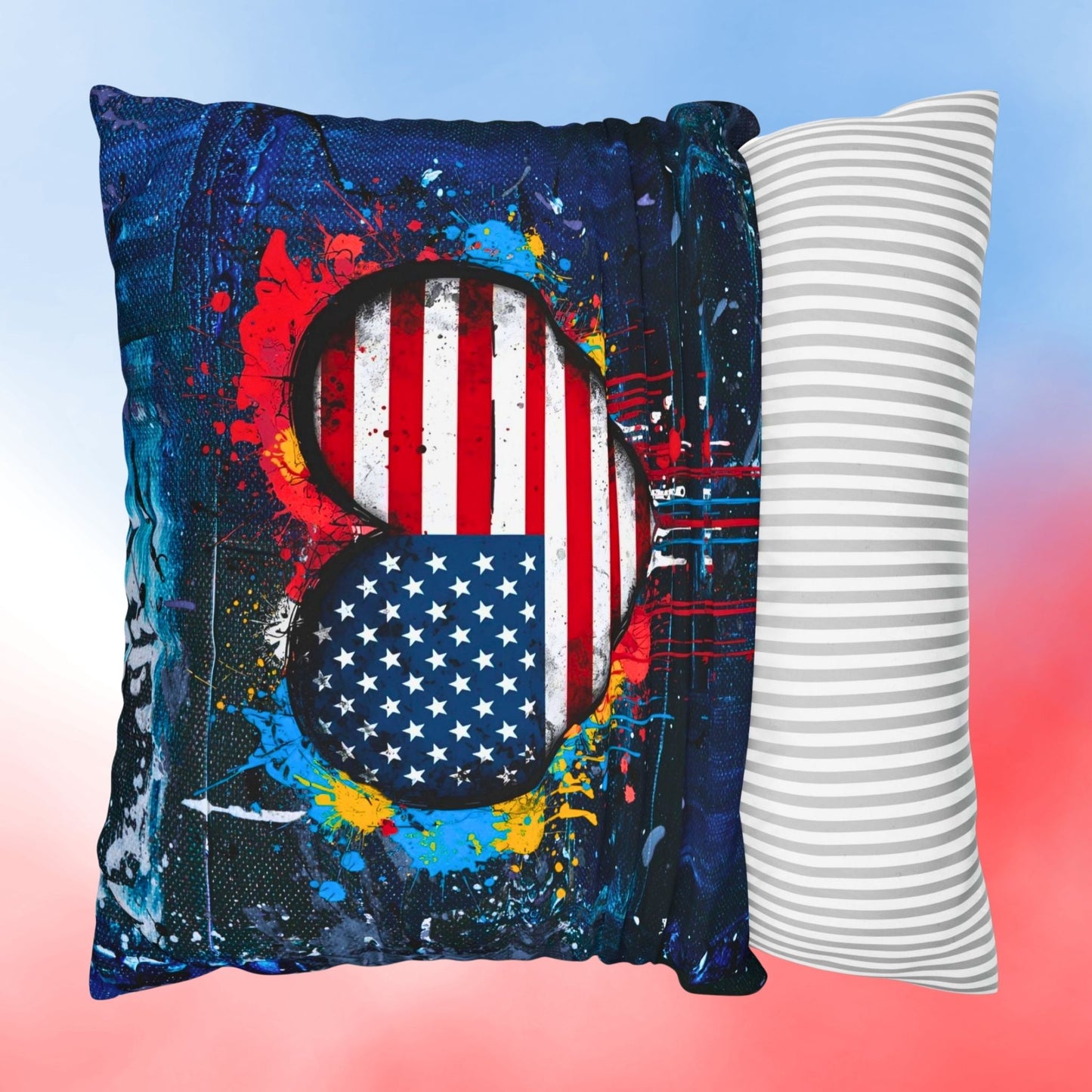 Graffiti Love USA Pillowcase - Denim