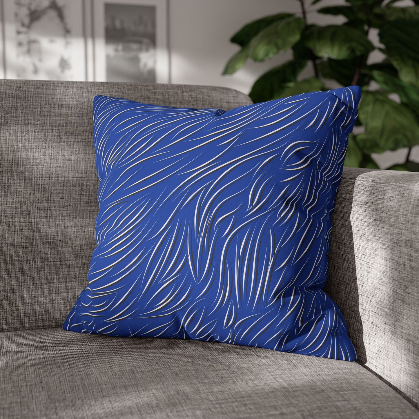 Animal Fur Design Pillowcase - Bright Blue