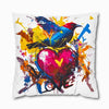Graffiti Bird Love Pillowcase – Color Splash Design - White