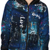 Unisex Graffiti Zip Hoodie - Inspirational Statement Streetwear