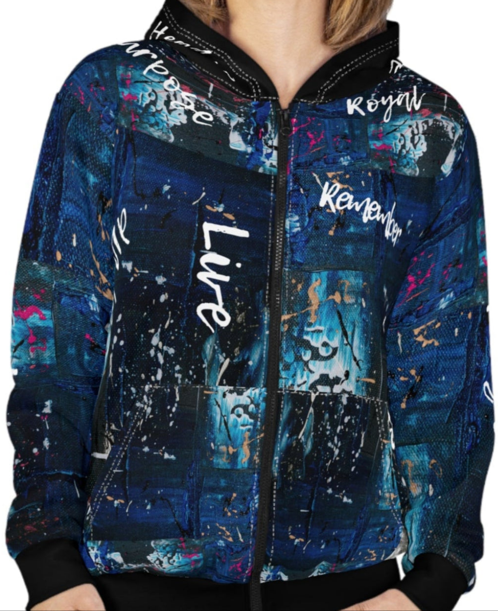 Unisex Graffiti Zip Hoodie - Inspirational Statement Streetwear