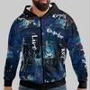 Unisex Graffiti Zip Hoodie - Inspirational Statement Streetwear
