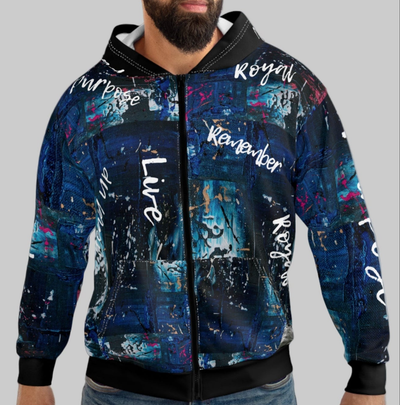 Unisex Graffiti Zip Hoodie - Inspirational Statement Streetwear