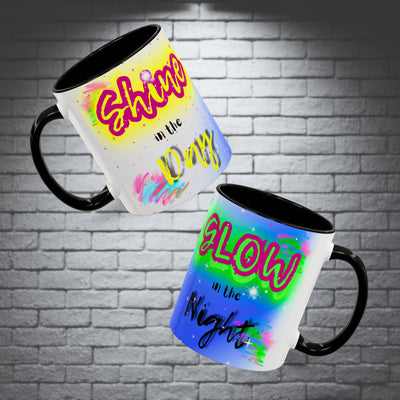 ✨Graffiti Neon Shine & Glow Mug – John 1:3-5 Bible Verse - 11oz Mug