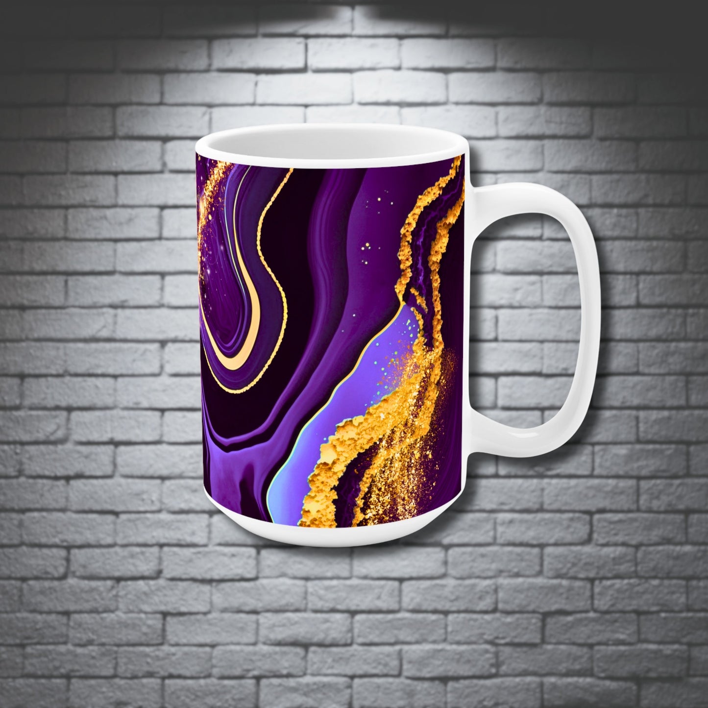 BIG SIPPER - Purple Marble Whimsical Glow Mug – 15oz Statement