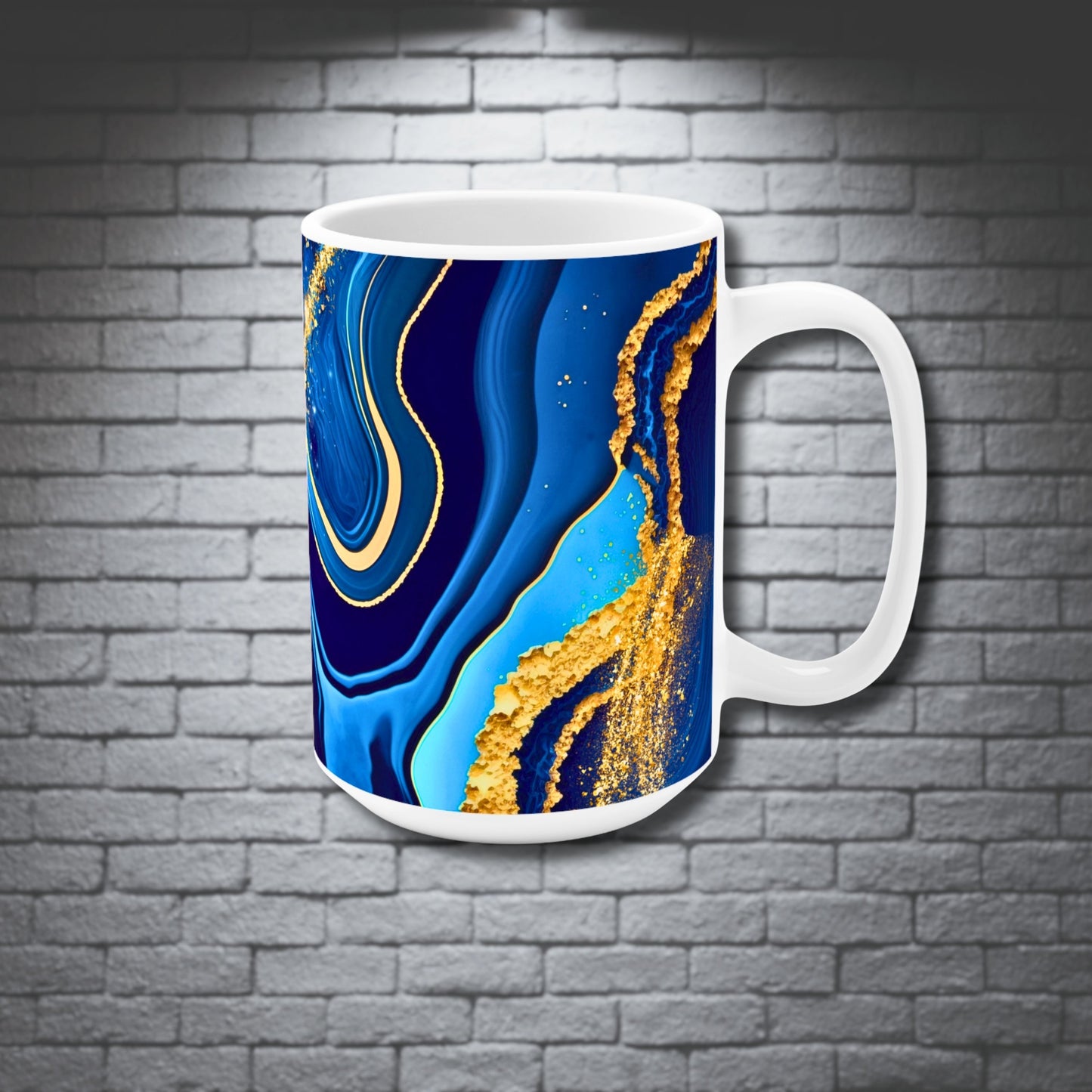 BIG SIPPER - Blue Marble Whimsical Glow Mug – 15oz Statement