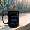BIG SIPPER - Humble Your Hustle Mug – Black 15oz Marble with Drip Crown