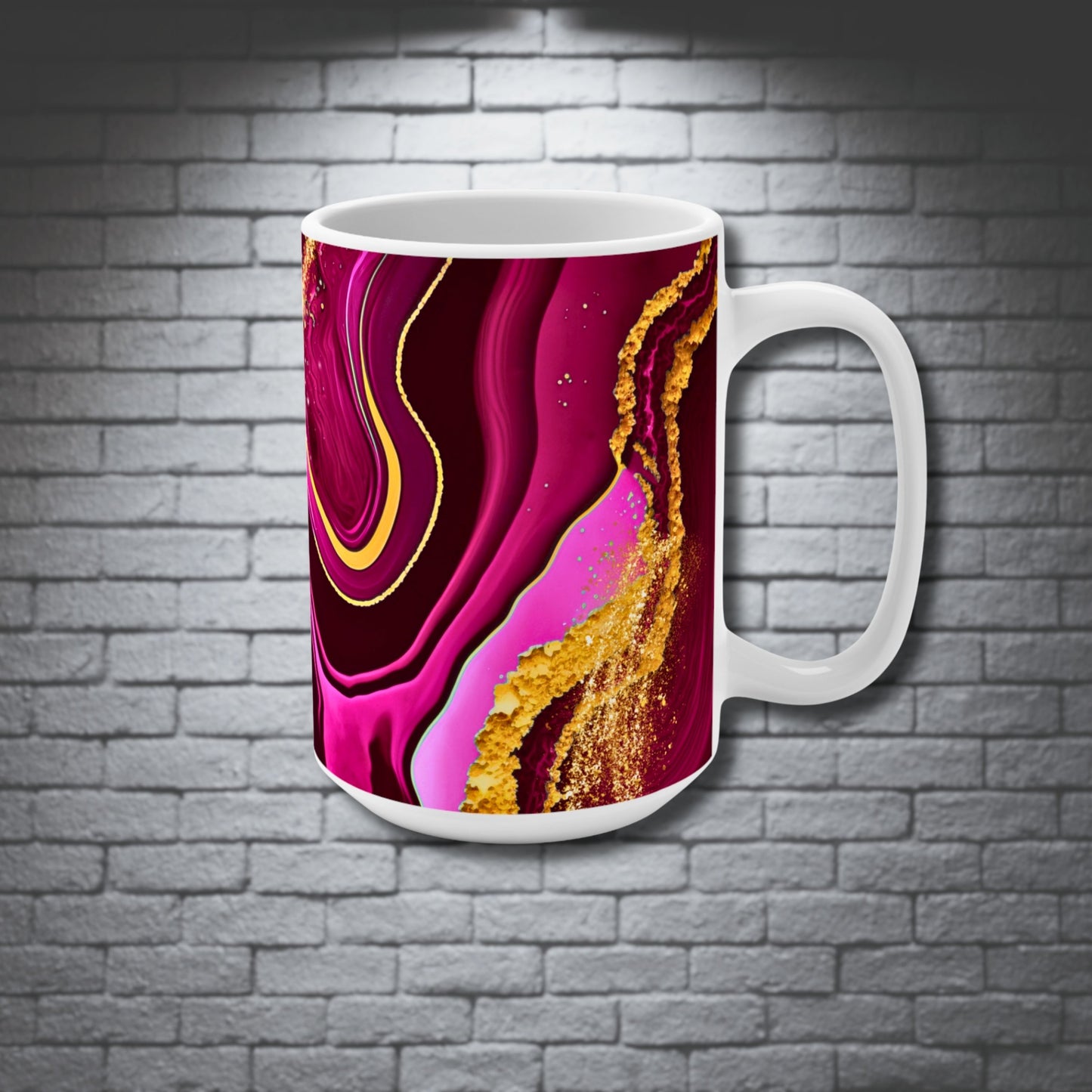 BIG SIPPER - Pink Marble Whimsical Glow Mug – 15oz Statement