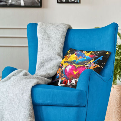 Graffiti Bird Love Pillowcase – Color Splash Design - Black
