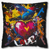 Graffiti Bird Love Pillowcase – Color Splash Design - Black