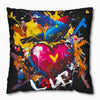 Graffiti Bird Love Pillowcase – Color Splash Design - Black