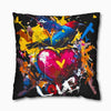 Graffiti Bird Love Pillowcase – Color Splash Design - Black