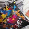 Graffiti Bird Love Pillowcase – Color Splash Design - Black